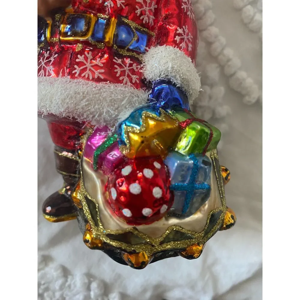 Kurt S Adler Polonaise Hand Blown Santa with Three Teddy Bears NWT